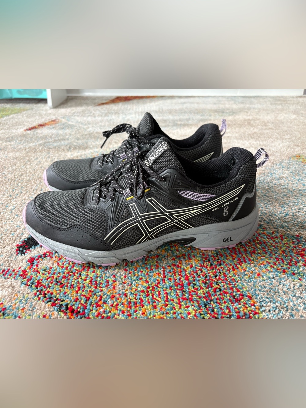 Asics Women's Black & Purple Gel Venture 8 Running Shoes